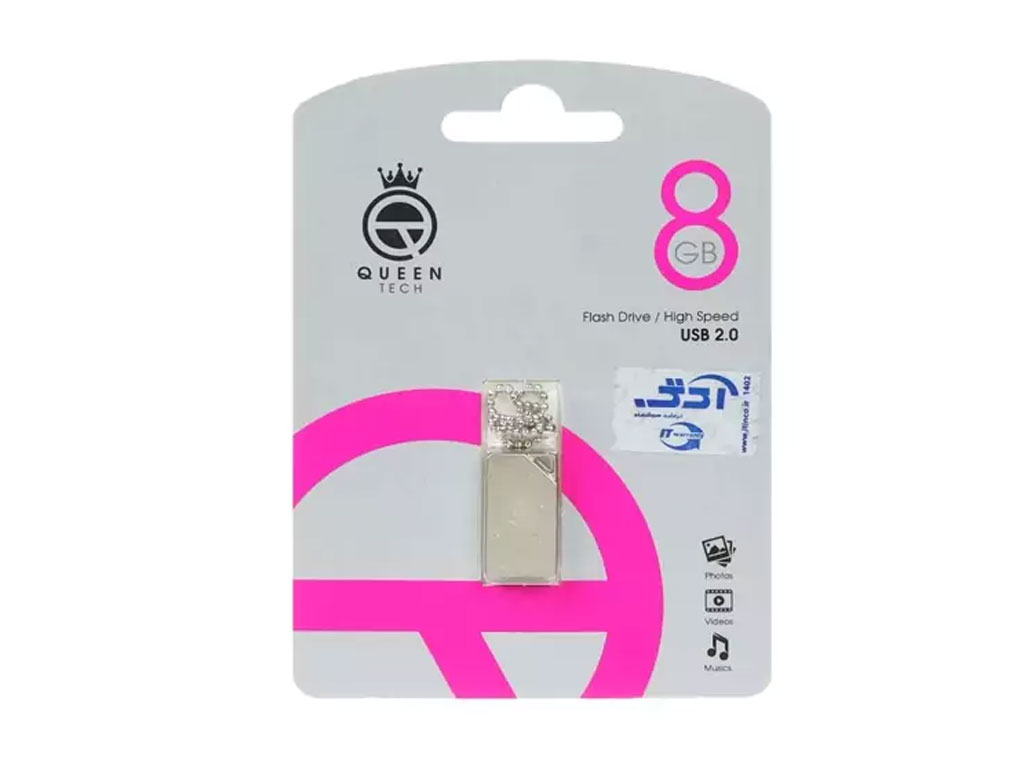 فلش کویین تک 8GB USB2.0 Queen ANGLE